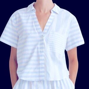 Madewell Striped Short Sleeve Button-Up Shirt